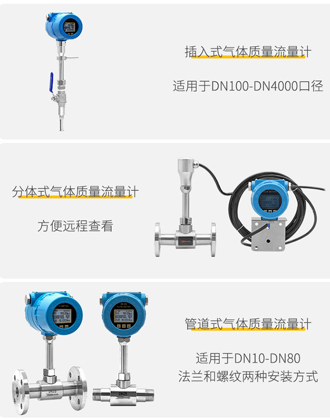 熱式氣體質量流量計安裝方式分類圖