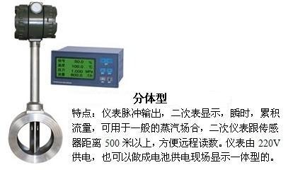 渦街式流量計分體型產品特點圖