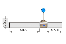 dn80渦街流量計直管段安裝要求示意圖五