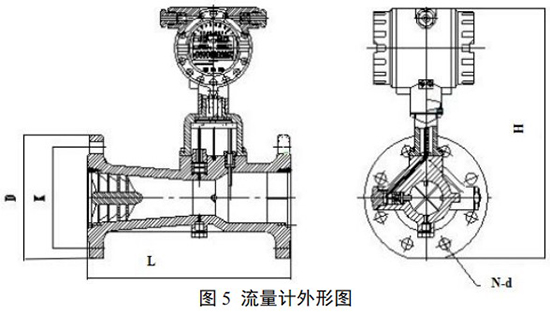 高壓旋進旋渦流量計外形圖